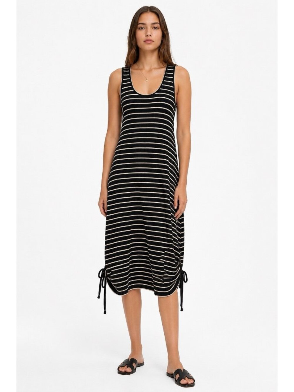 PROENZA SCHOULER tank dress black SMALL summer sundress designer nautical stripe